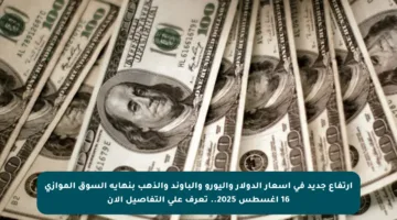 ارتفاع جديد في أسعار الدولار واليورو والباوند والذهب بنهاية السوق الموازي 16 أغسطس 2025.. تعرف على التفاصيل الآن